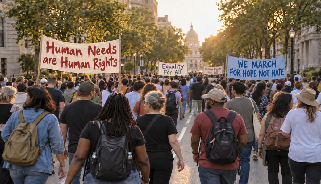 Native Americans, others protest Indians’ logo